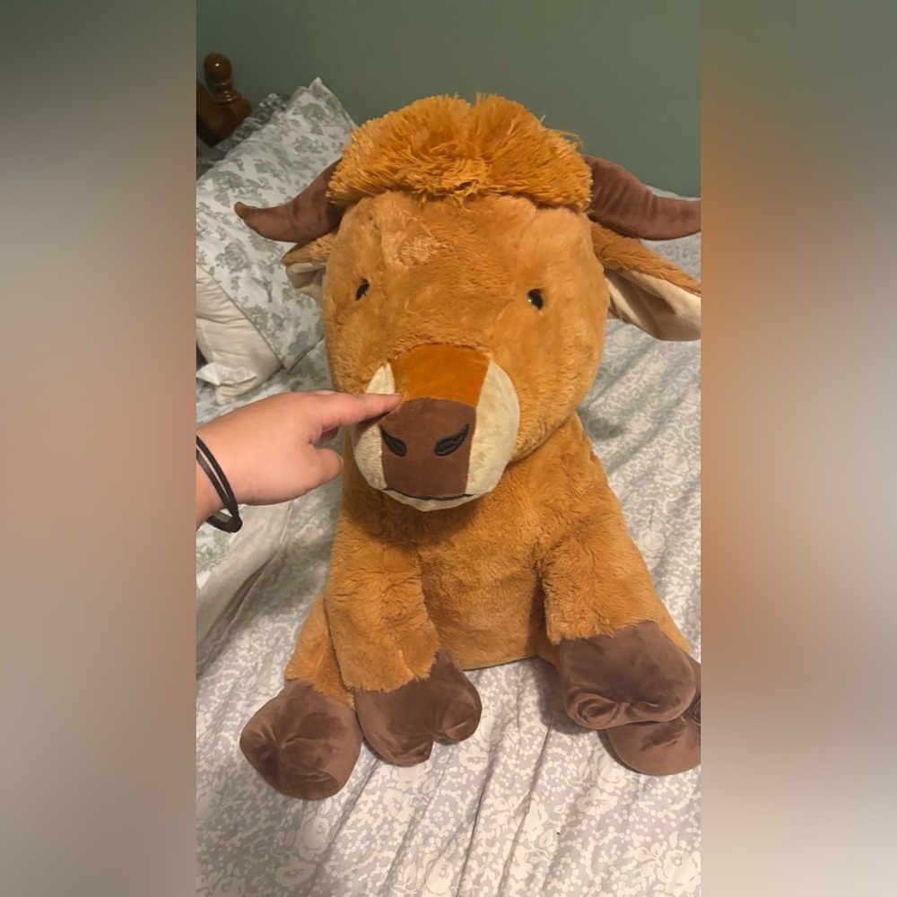 Plush Brown Bull Stuffed Animal - Kids Toy